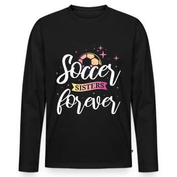 Soccer féminin, Football féminin, Football féminin - T-shirt manches longues Premium bio Homme - noir - Devant - Nico (187cm)