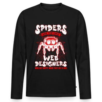 Tarantula Terrarium Amphibian Spider - Men's Premium Organic Long Sleeve Shirt - black - Front - Nico (187cm)