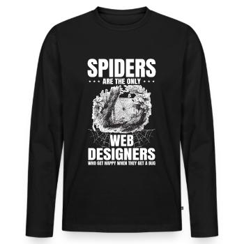 Tarantula Terrarium Amphibian Spider - Men's Premium Organic Long Sleeve Shirt - black - Front - Nico (187cm)