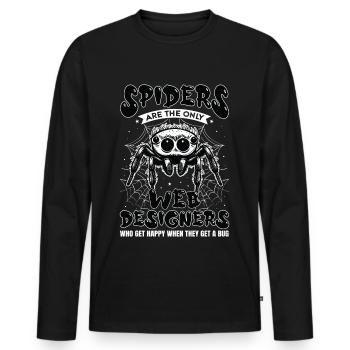 Tarantula Terrarium Amphibian Spider - Men's Premium Organic Long Sleeve Shirt - black - Front - Nico (187cm)