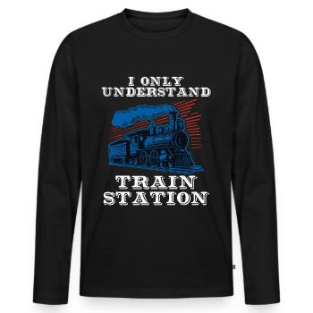 Model Maker, Model Railway, Model Locomotive - Men's Premium Organic Long Sleeve Shirt - black - Front - Nico (187cm)