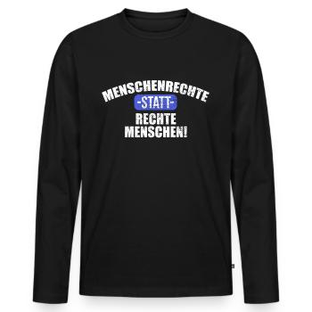 contre le racisme, contre la droite, contre les nazis, l’amour - T-shirt manches longues Premium bio Homme - noir - Devant - Nico (187cm)