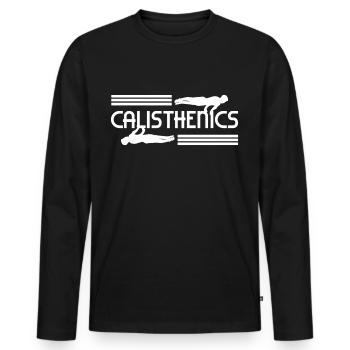 Calisthenics Street Workout Gymnastics Fitness - Men's Premium Organic Long Sleeve Shirt - black - Front - Nico (187cm)