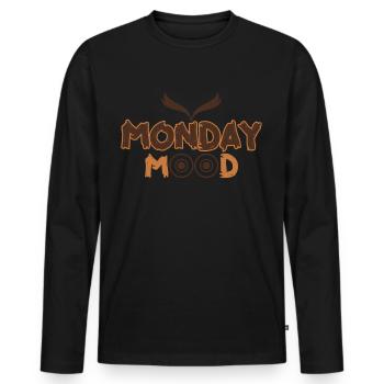 Monday Mood, Eule, Statement funny Montags Montag - Men's Premium Organic Long Sleeve Shirt - black - Front - Nico (187cm)