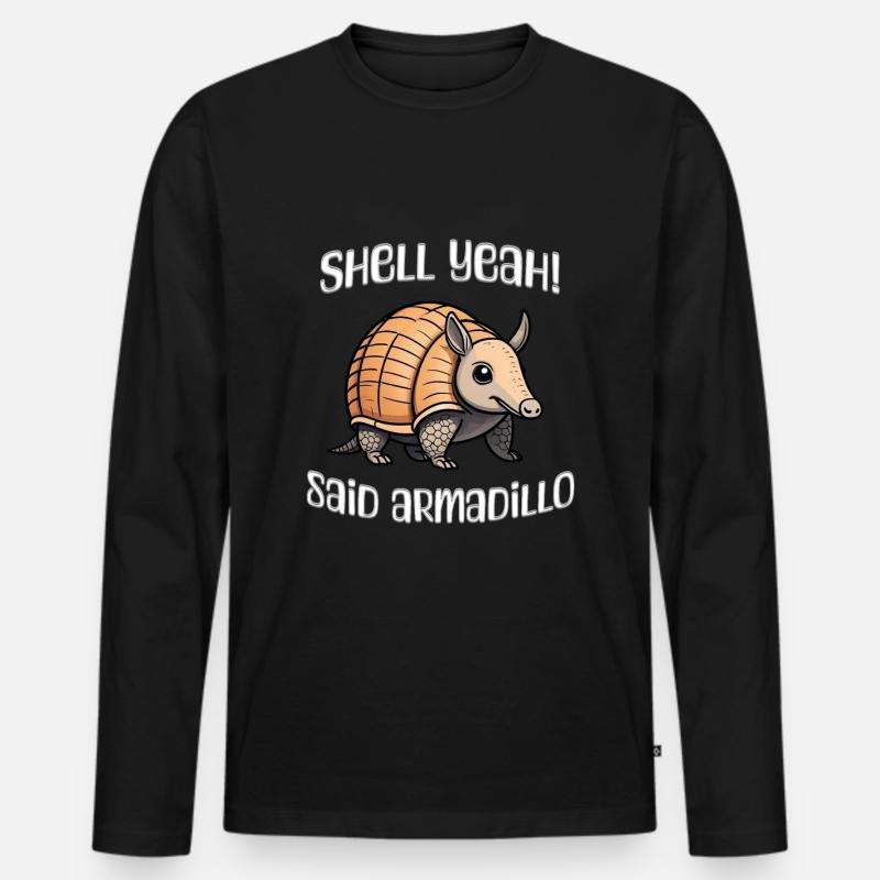 Shell: Ja, sagte Gürteltier - Männer Premium Bio Langarmshirt - Schwarz