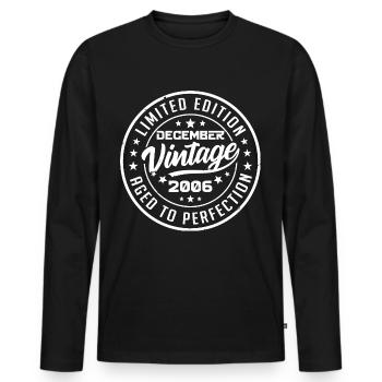 December 2006 Retro Vintage Gift December 2006 - Men's Premium Organic Long Sleeve Shirt - black - Front - Nico (187cm)