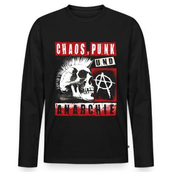 Punk Rock Pogo Anarchie Punks Punk Rocker Punk - T-shirt manches longues Premium bio Homme - noir - Devant - Nico (187cm)