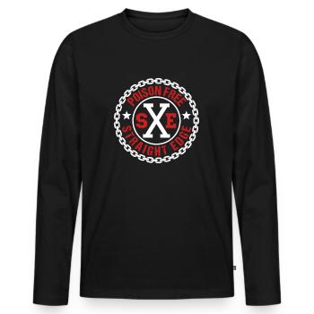 Vegan, Anti-drogues, Hardcore Punk Straight Edge - T-shirt manches longues Premium bio Homme - noir - Devant - Nico (187cm)
