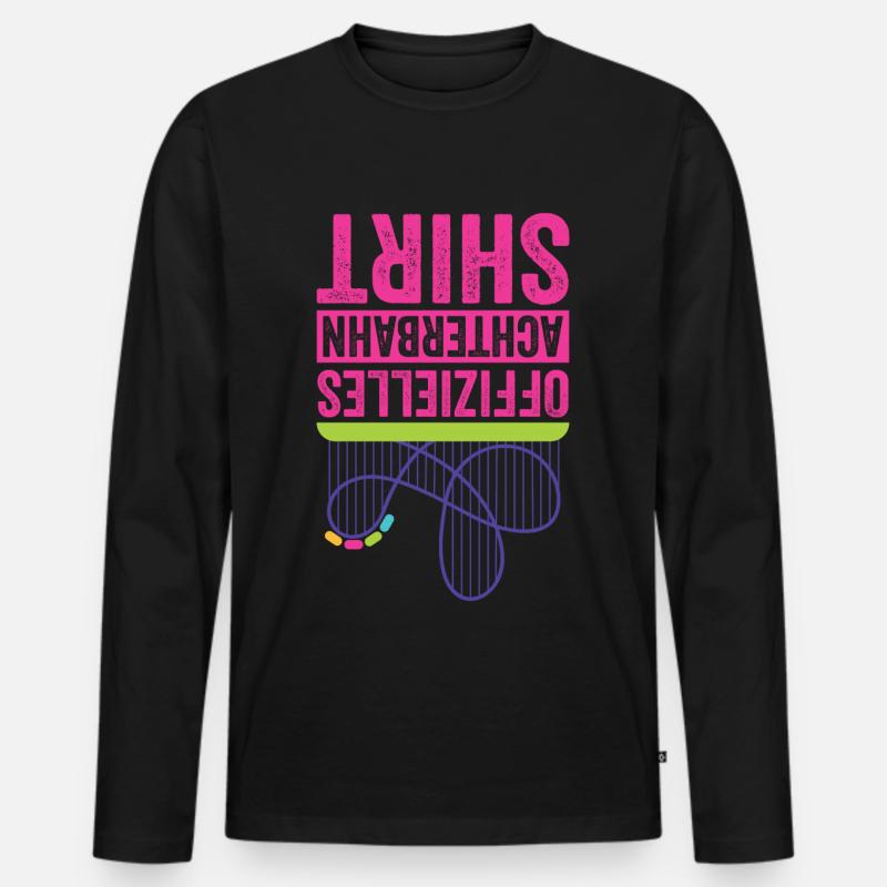 Coasterholic, Freizeitpark, Rummelplatz Achterbahn - Männer Premium Bio Langarmshirt - Schwarz
