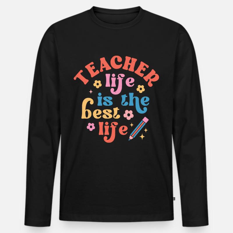 Lehrer - Männer Premium Bio Langarmshirt - Schwarz