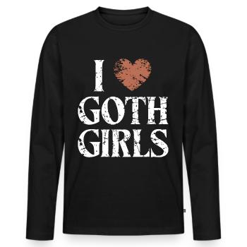 Love Goth Girls! Gothic Aesthetic Goth Mommy - Männer Premium Bio Langarmshirt - Schwarz - Vorne - Nico (187cm)