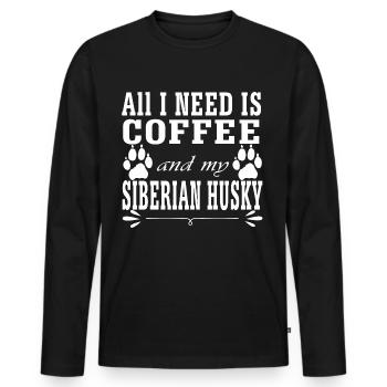 Siberian Husky - Männer Premium Bio Langarmshirt - Schwarz - Vorne - Nico (187cm)