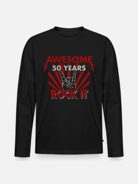 50 årsdag 50 år HEAVY METAL gave - Premium økologisk langermet T-skjorte for menn - svart
