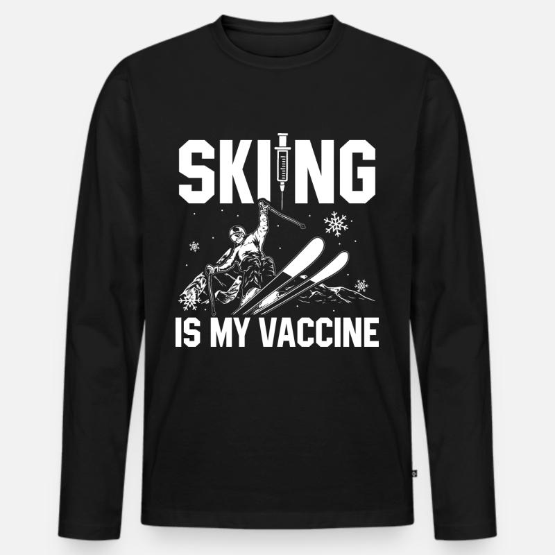 Ski - Männer Premium Bio Langarmshirt - Schwarz