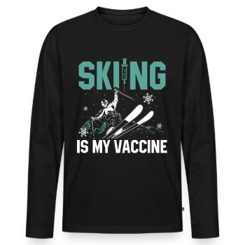 Après-ski - Men's Premium Organic Long Sleeve Shirt - black - Front - Nico (187cm)