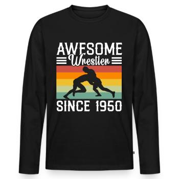 Lutte Au Sol Combat Lutte Arts Martiaux Cadeau - T-shirt manches longues Premium bio Homme - noir - Devant - Nico (187cm)