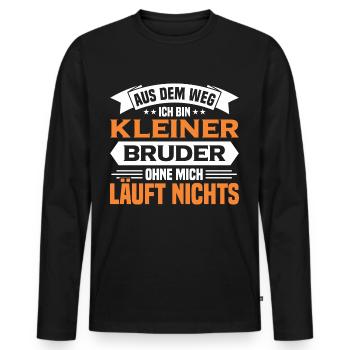 Schwester Kleiner Bruder Bruder Geschenk - Männer Premium Bio Langarmshirt - Schwarz - Vorne - Nico (187cm)
