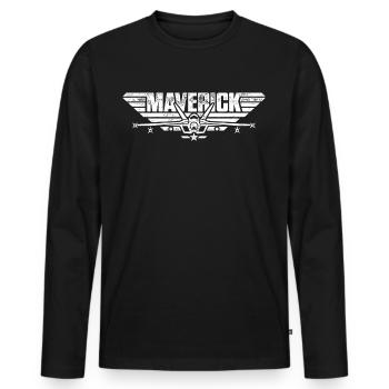 Top Gun Maverick Jet De Chasse Logo - T-shirt manches longues Premium bio Homme - noir - Devant - Nico (187cm)