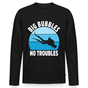 Tauchen Schorcheln Taucher Apnoe Scuba Tauchen - Männer Premium Bio Langarmshirt - Schwarz - Vorne - Nico (187cm)
