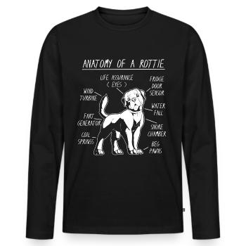 Anatomy ofa Rottweiler - Männer Premium Bio Langarmshirt - Schwarz - Vorne - Nico (187cm)