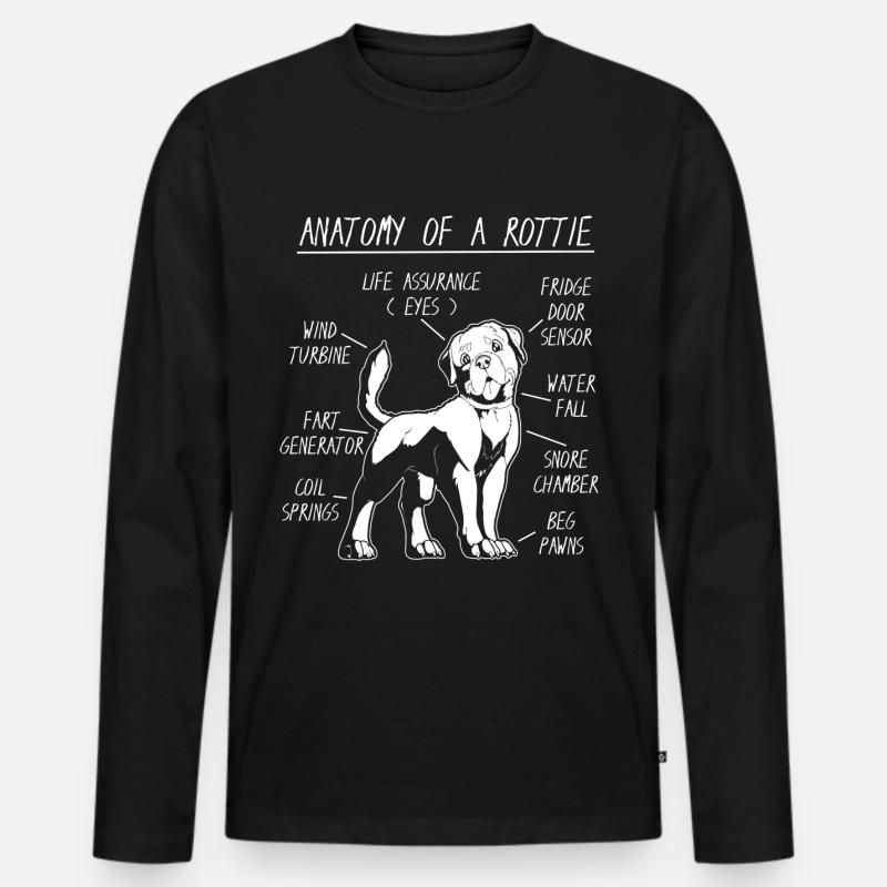 Anatomy ofa Rottweiler - Männer Premium Bio Langarmshirt - Schwarz
