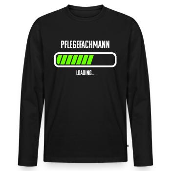 Pflegefachmann Beruf Loading Ladebalken - Männer Premium Bio Langarmshirt - Schwarz - Vorne - Nico (187cm)