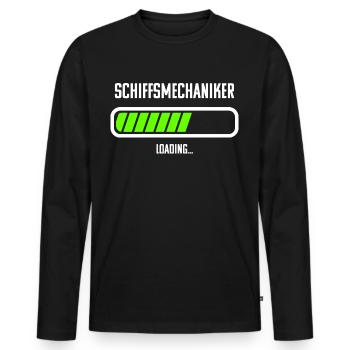 Schiffsmechaniker Beruf Loading Ladebalken - Männer Premium Bio Langarmshirt - Schwarz - Vorne - Nico (187cm)
