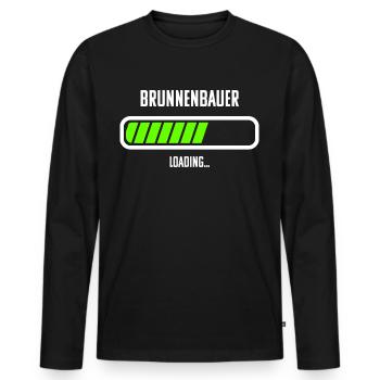 Brunnenbauer Beruf Loading Ladebalken - Männer Premium Bio Langarmshirt - Schwarz - Vorne - Nico (187cm)