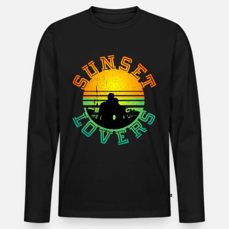 Sonnenuntergang 3 - Männer Premium Bio Langarmshirt - Schwarz