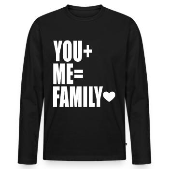You+Me=Family - Men's Premium Organic Long Sleeve Shirt - black - Front - Nico (187cm)