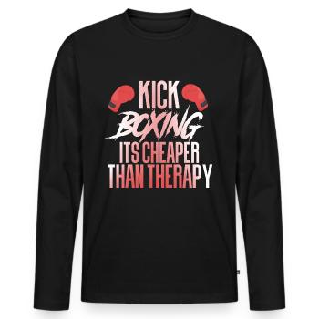 kickboxen kickboxing - Männer Premium Bio Langarmshirt - Schwarz - Vorne - Nico (187cm)