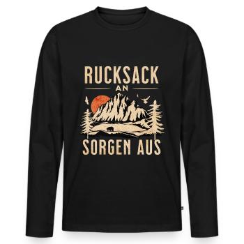 Rucksack An! Sorgen Aus! - Männer Premium Bio Langarmshirt - Schwarz - Vorne - Nico (187cm)