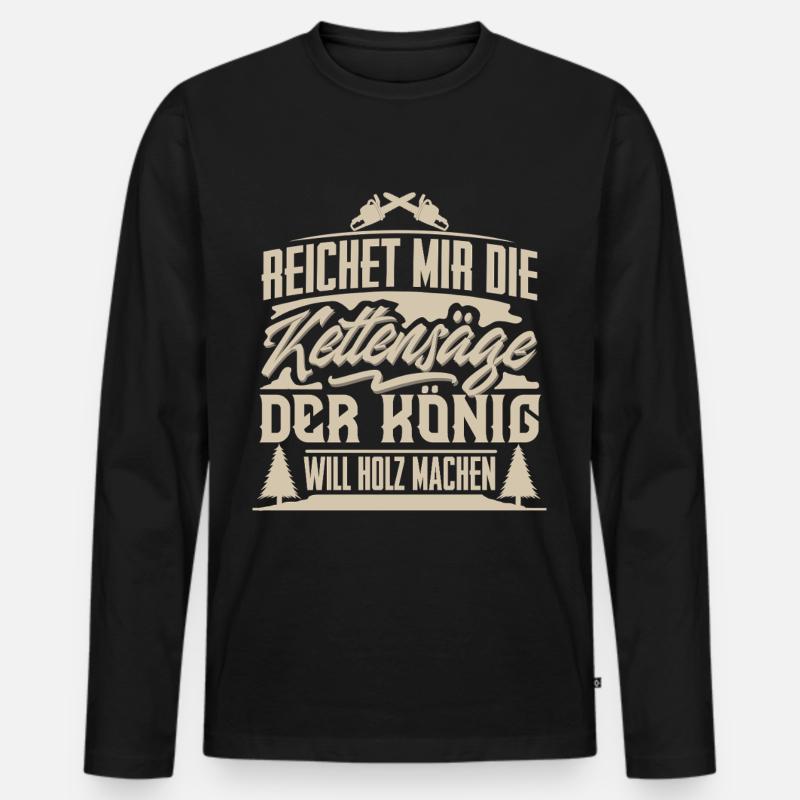 Holzfäller - Männer Premium Bio Langarmshirt - Schwarz