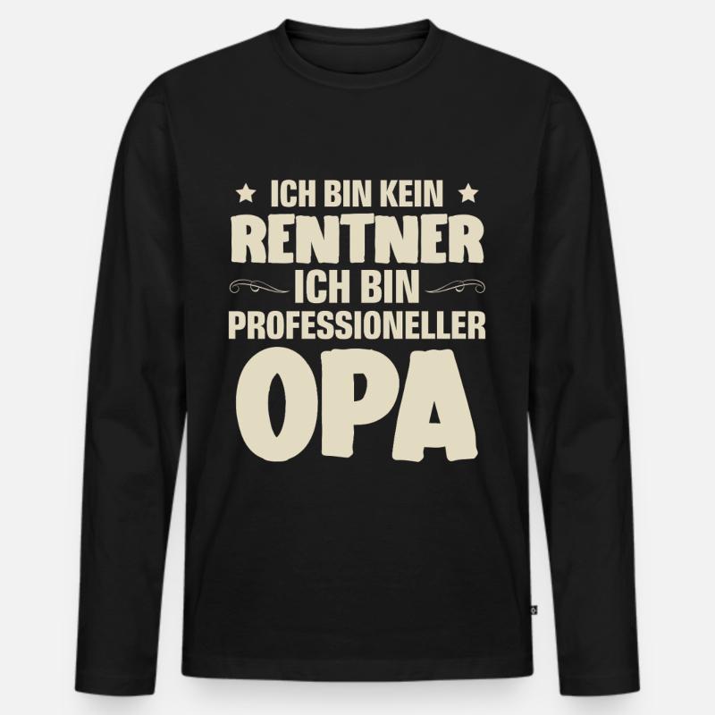 Opa - Männer Premium Bio Langarmshirt - Schwarz