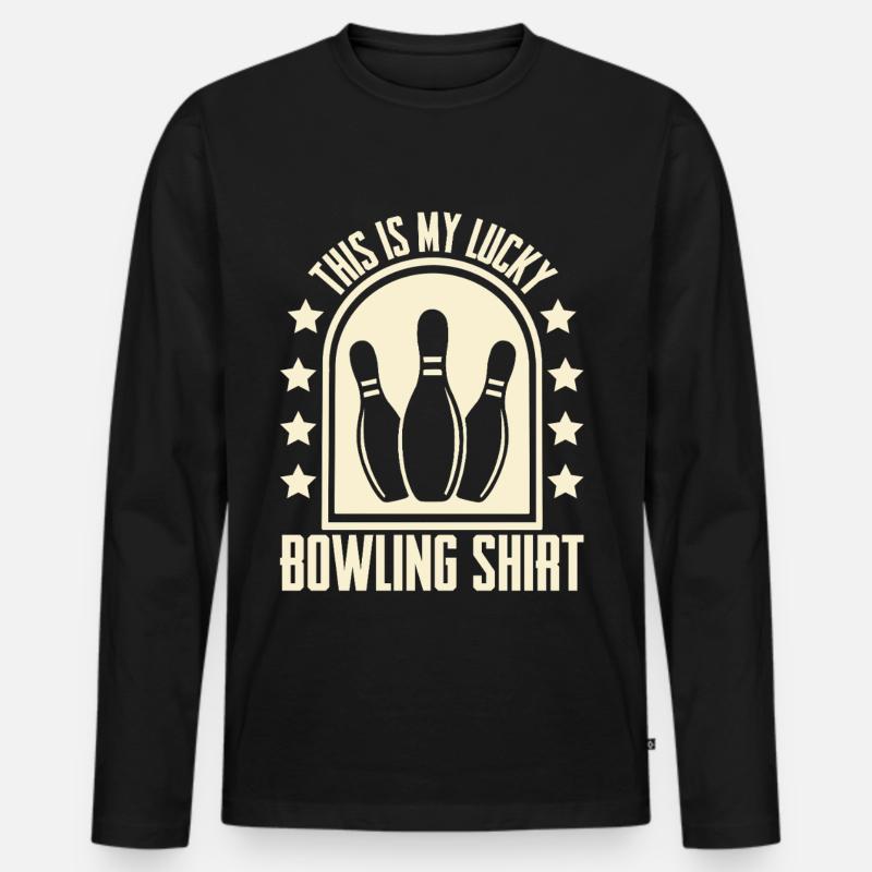 Bowling - Männer Premium Bio Langarmshirt - Schwarz