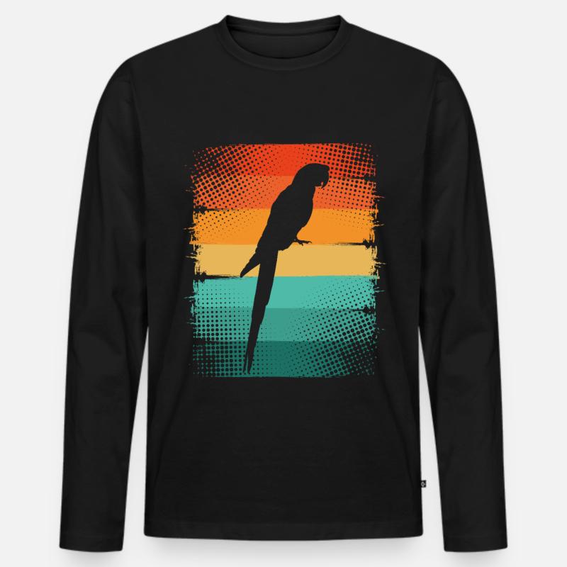 Papagei - Männer Premium Bio Langarmshirt - Schwarz