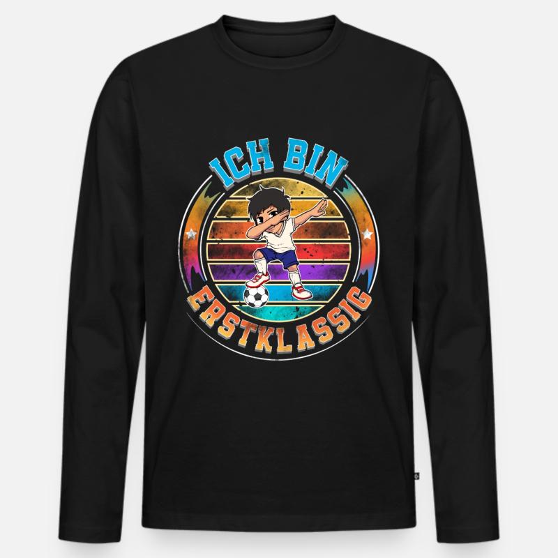Ich Bin Erstklassig Einschulung - Männer Premium Bio Langarmshirt - Schwarz
