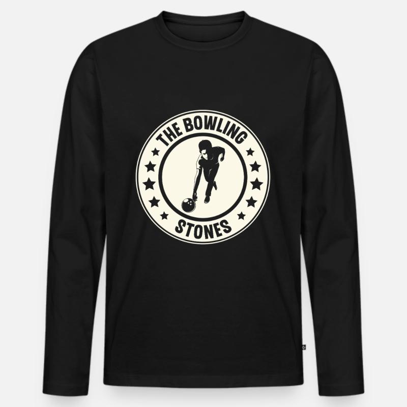 Bowling - Männer Premium Bio Langarmshirt - Schwarz
