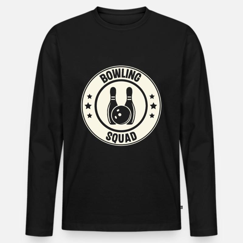 Bowling - Männer Premium Bio Langarmshirt - Schwarz