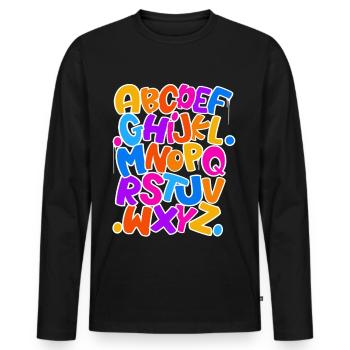 Abc Einschulung Schulkind - Männer Premium Bio Langarmshirt - Schwarz - Vorne - Nico (187cm)