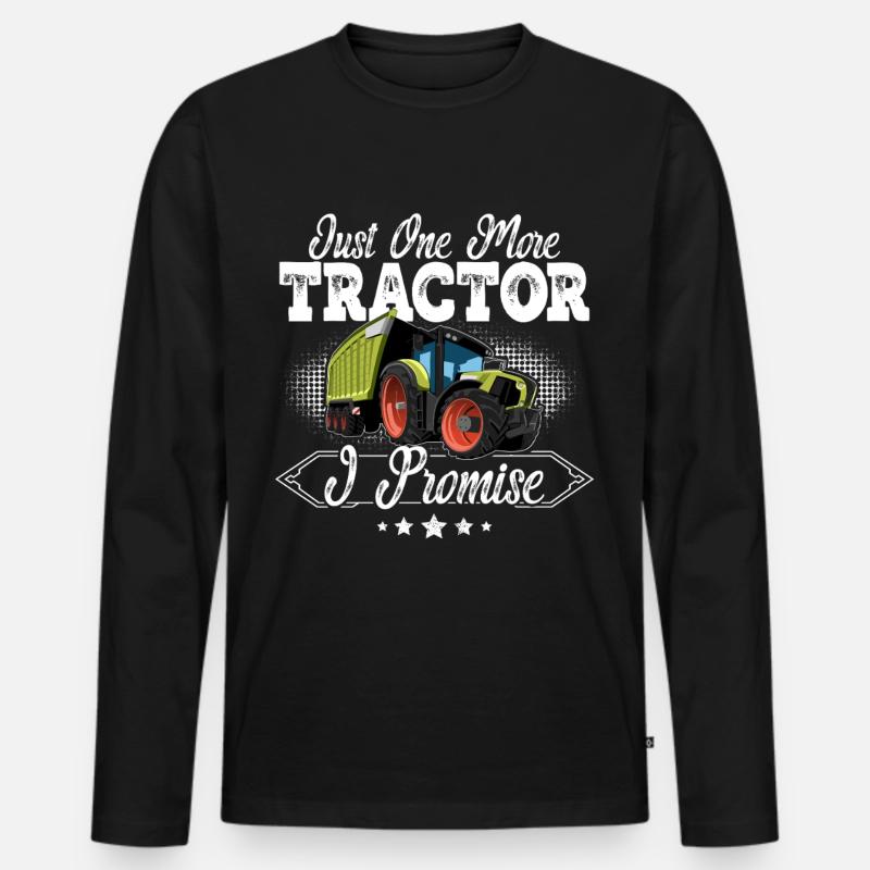 Traktor Landwirt - Männer Premium Bio Langarmshirt - Schwarz