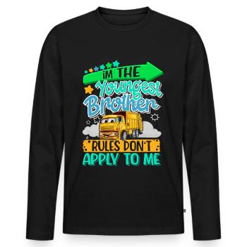 Kleiner Bruder - Männer Premium Bio Langarmshirt - Schwarz - Vorne - Nico (187cm)