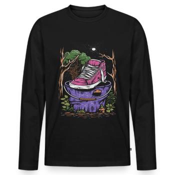 shoes - Men's Premium Organic Long Sleeve Shirt - black - Front - Nico (187cm)