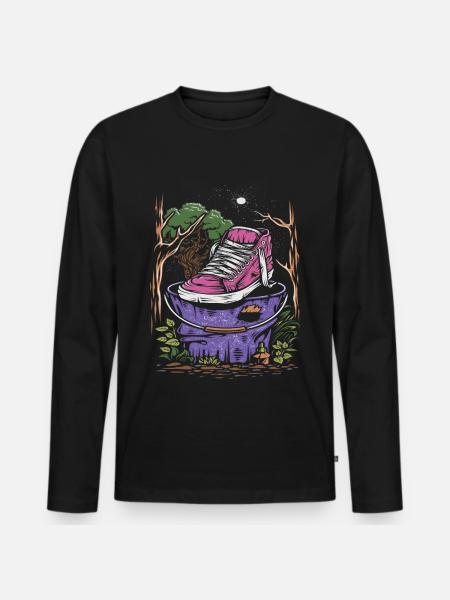 Chaussures - T-shirt manches longues Premium bio Homme - noir