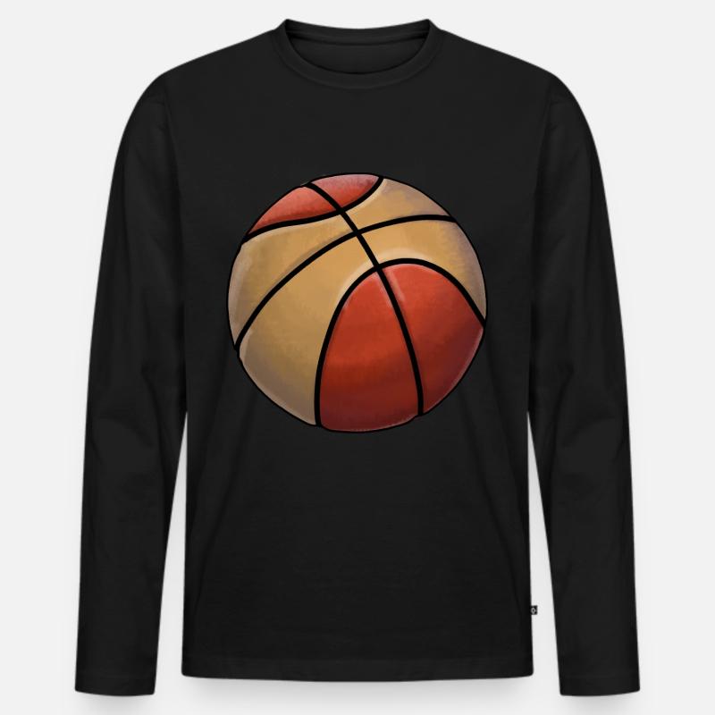 Basketball Sticker - Männer Premium Bio Langarmshirt - Schwarz