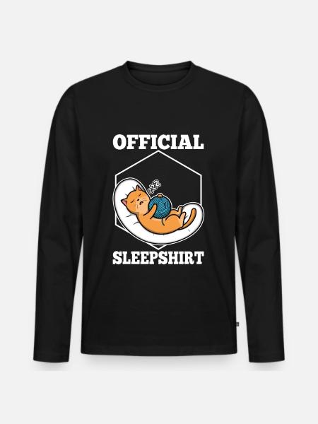 Official sleep shirt cat - Men's Premium Organic Long Sleeve Shirt - black