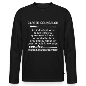 Career Counselor Miracle Worker - Men's Premium Organic Long Sleeve Shirt - black - Front - Nico (187cm)