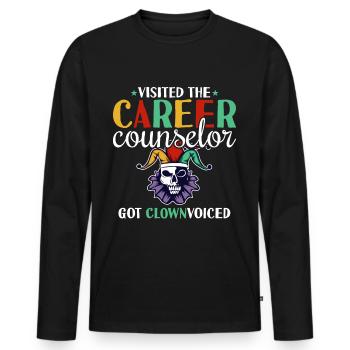 Career Counselor Clown Voice - Men's Premium Organic Long Sleeve Shirt - black - Front - Nico (187cm)