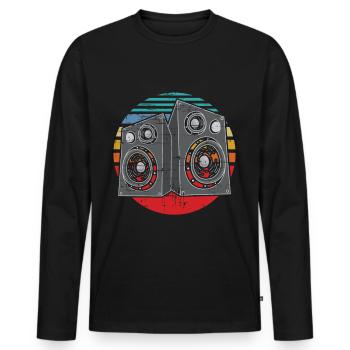Vintage Subwoofer Music Audio Stereo - Men's Premium Organic Long Sleeve Shirt - black - Front - Nico (187cm)