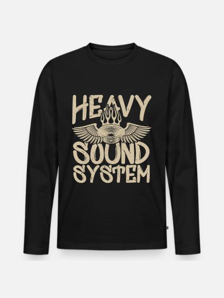 Heavy Sound System Bass Speaker - Men's Premium Organic Long Sleeve Shirt - black